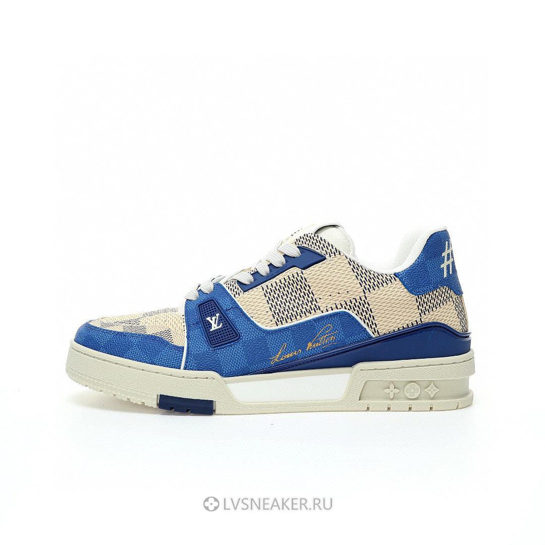 Louis Vuitton LV Trainer "Blue Beige Damier" 1AC57X Sneakers