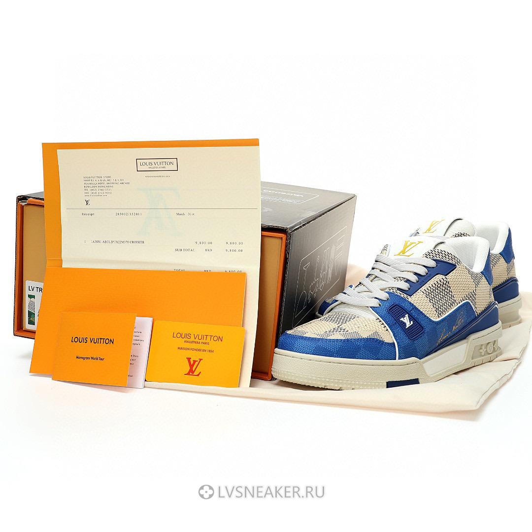 Louis Vuitton LV Trainer "Blue Beige Damier" 1AC57X Sneakers