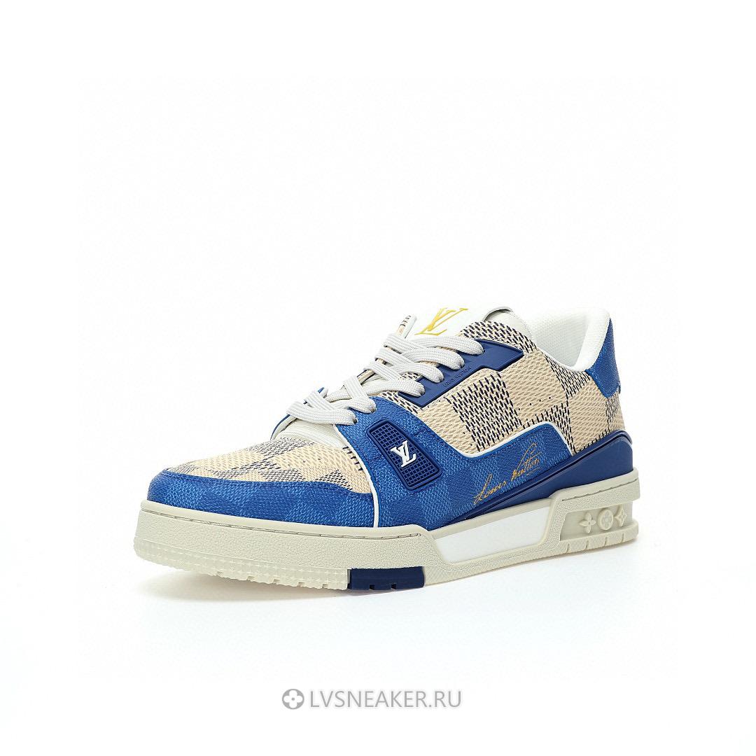 Louis Vuitton LV Trainer "Blue Beige Damier" 1AC57X Sneakers