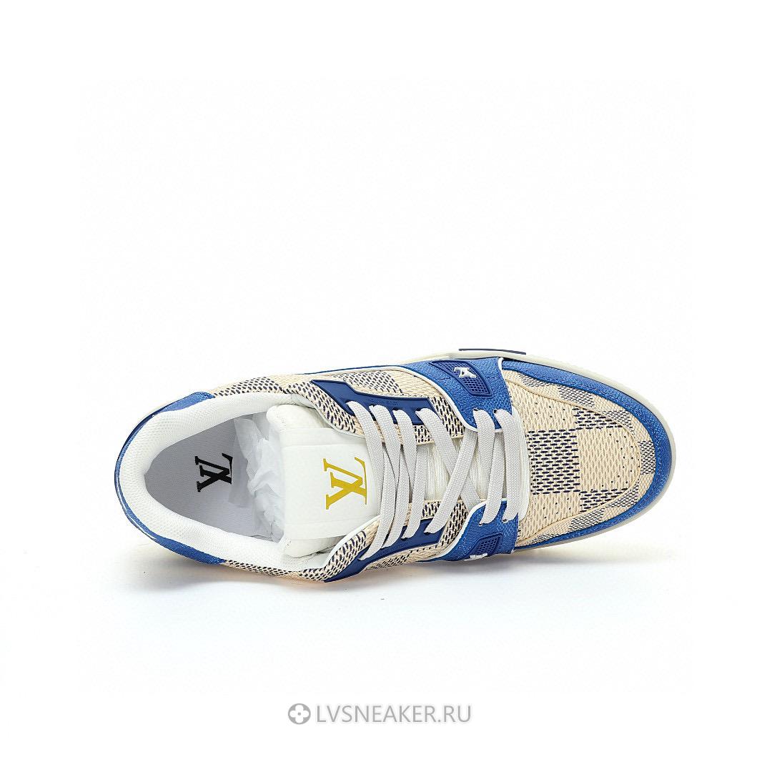 Louis Vuitton LV Trainer "Blue Beige Damier" 1AC57X Sneakers