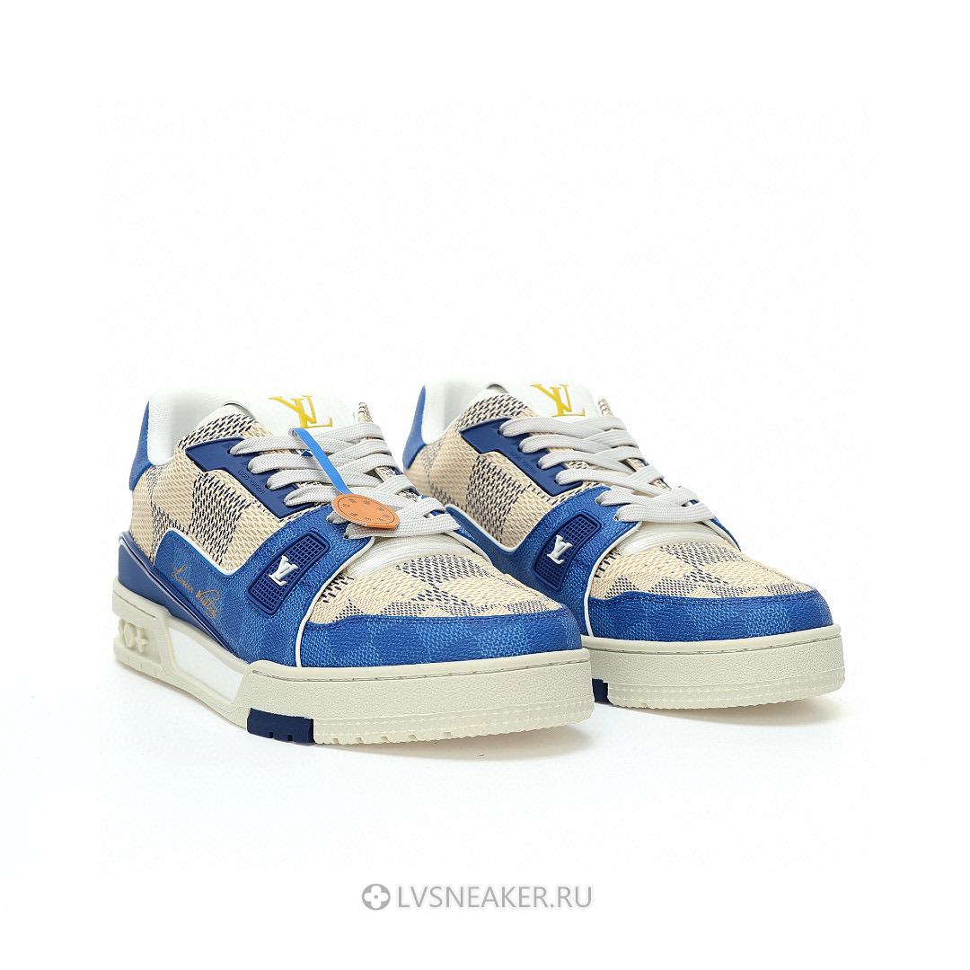 Louis Vuitton LV Trainer "Blue Beige Damier" 1AC57X Sneakers