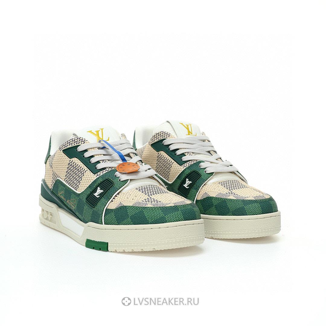 Louis Vuitton LV Trainer "Damier White Green" 1AC58D Sneakers