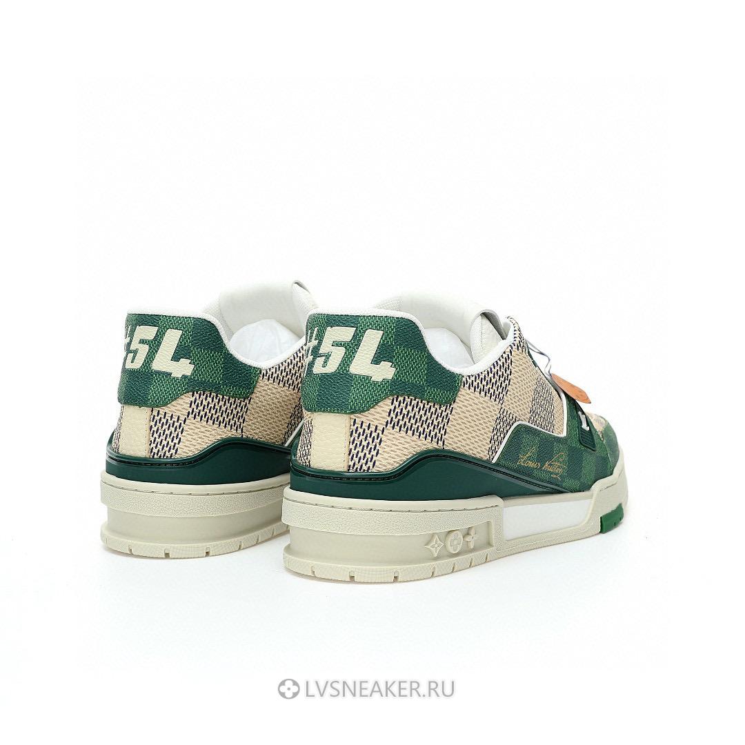 Louis Vuitton LV Trainer "Damier White Green" 1AC58D Sneakers