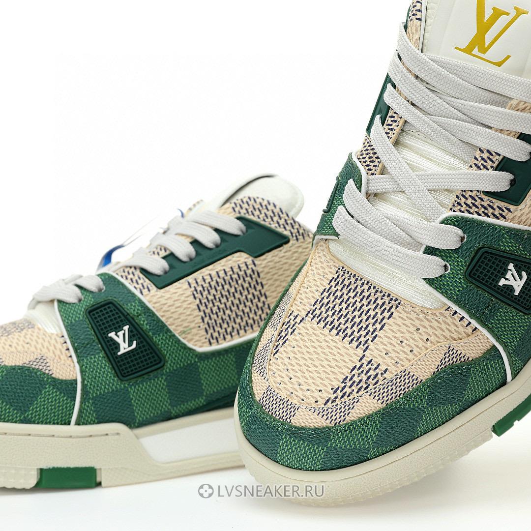 Louis Vuitton LV Trainer "Damier White Green" 1AC58D Sneakers