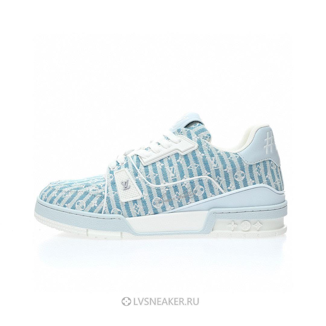 Louis Vuitton LV Trainer "Blue Stripe Monogram" 1ABG1L Sneakers