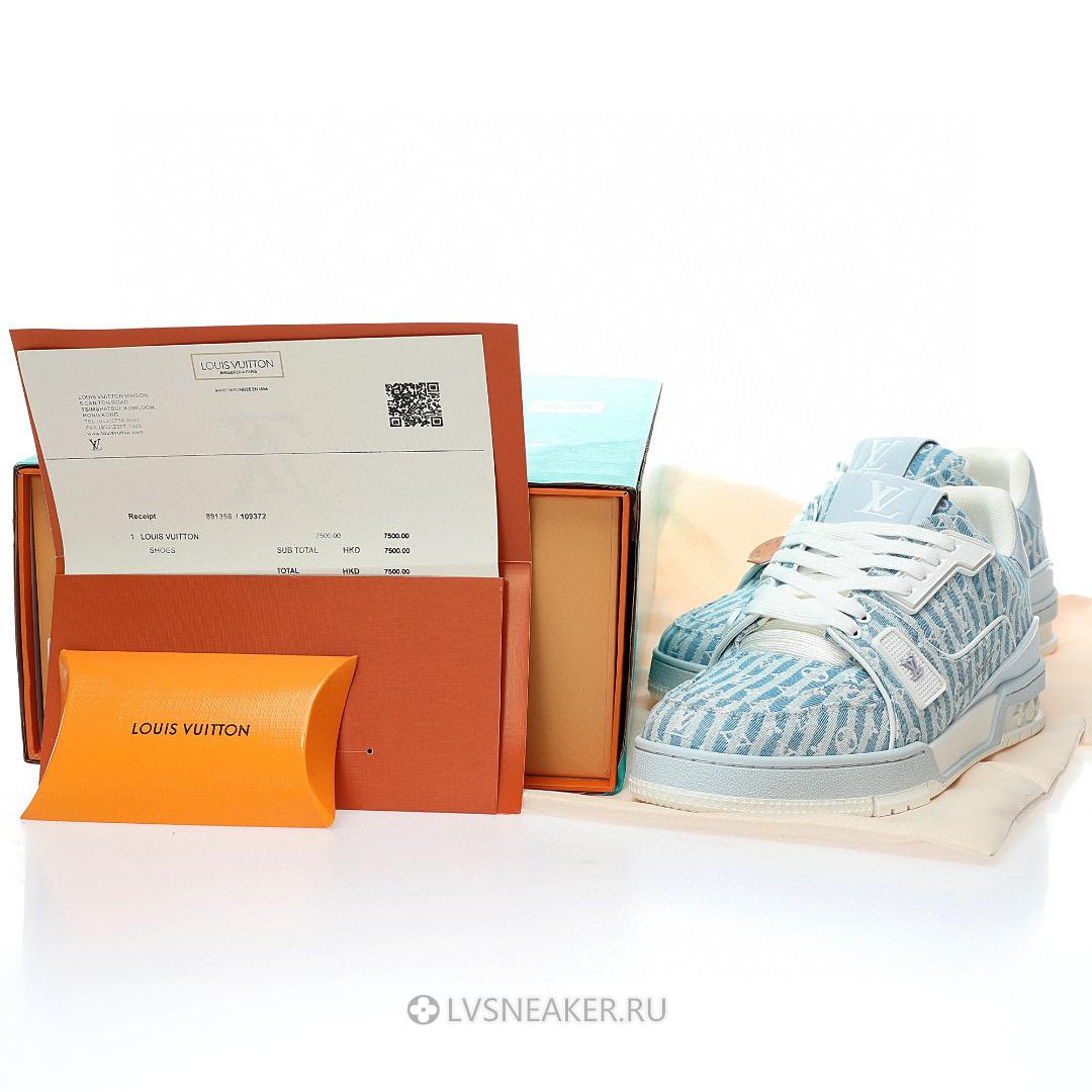 Louis Vuitton LV Trainer "Blue Stripe Monogram" 1ABG1L Sneakers