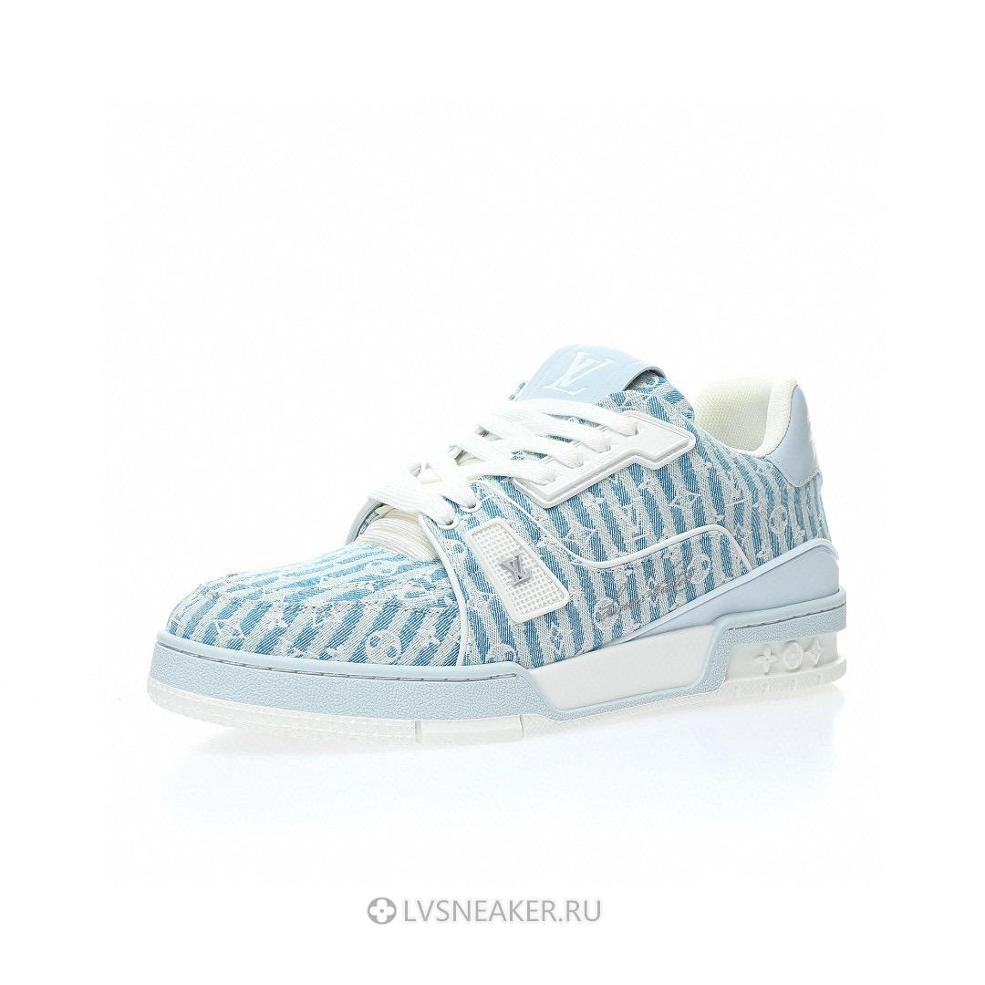Louis Vuitton LV Trainer "Blue Stripe Monogram" 1ABG1L Sneakers