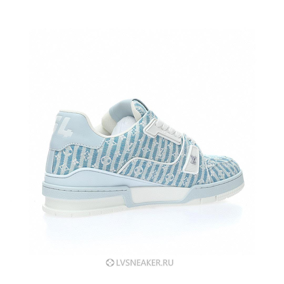 Louis Vuitton LV Trainer "Blue Stripe Monogram" 1ABG1L Sneakers