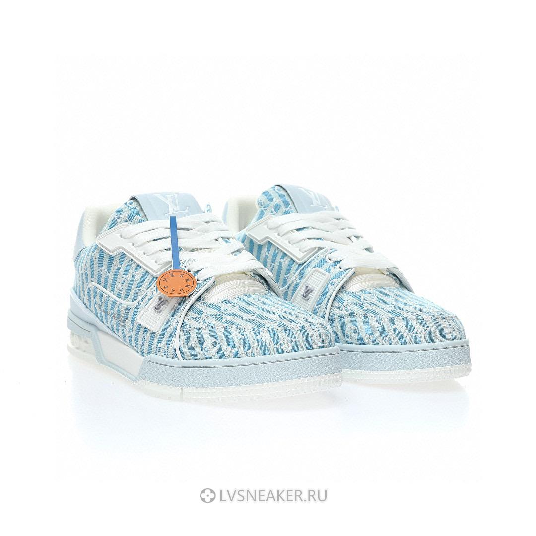 Louis Vuitton LV Trainer "Blue Stripe Monogram" 1ABG1L Sneakers