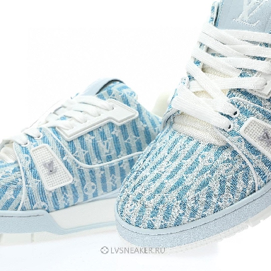 Louis Vuitton LV Trainer "Blue Stripe Monogram" 1ABG1L Sneakers