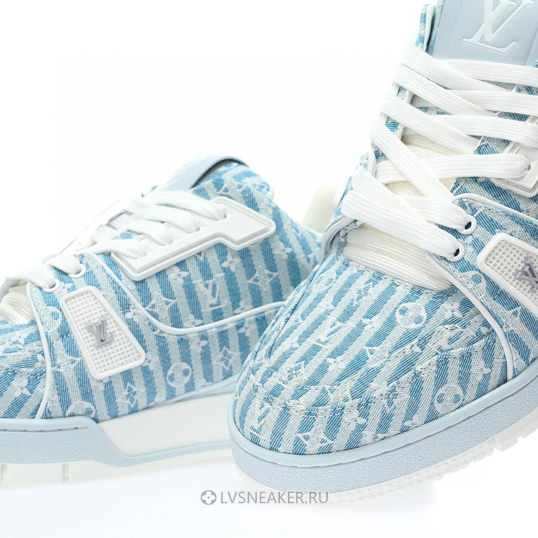 Louis Vuitton LV Trainer "Blue Stripe Monogram" 1ABG1L Sneakers