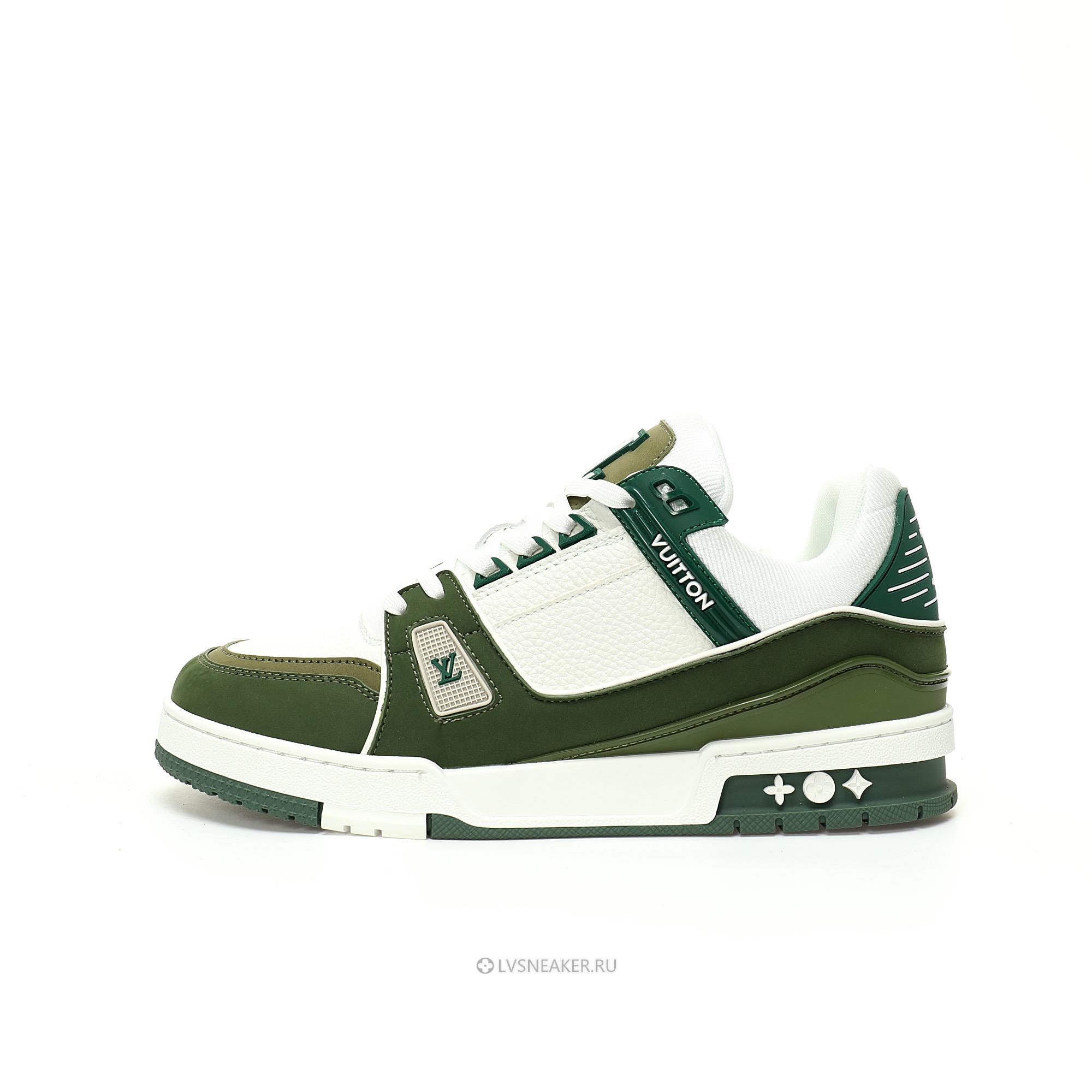 Louis Vuitton LV Trainer "Green White" 1ABLVR Sneakers