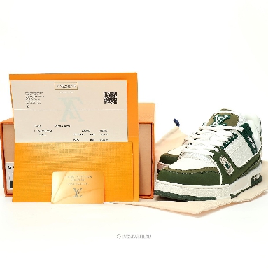 Louis Vuitton LV Trainer "Green White" 1ABLVR Sneakers