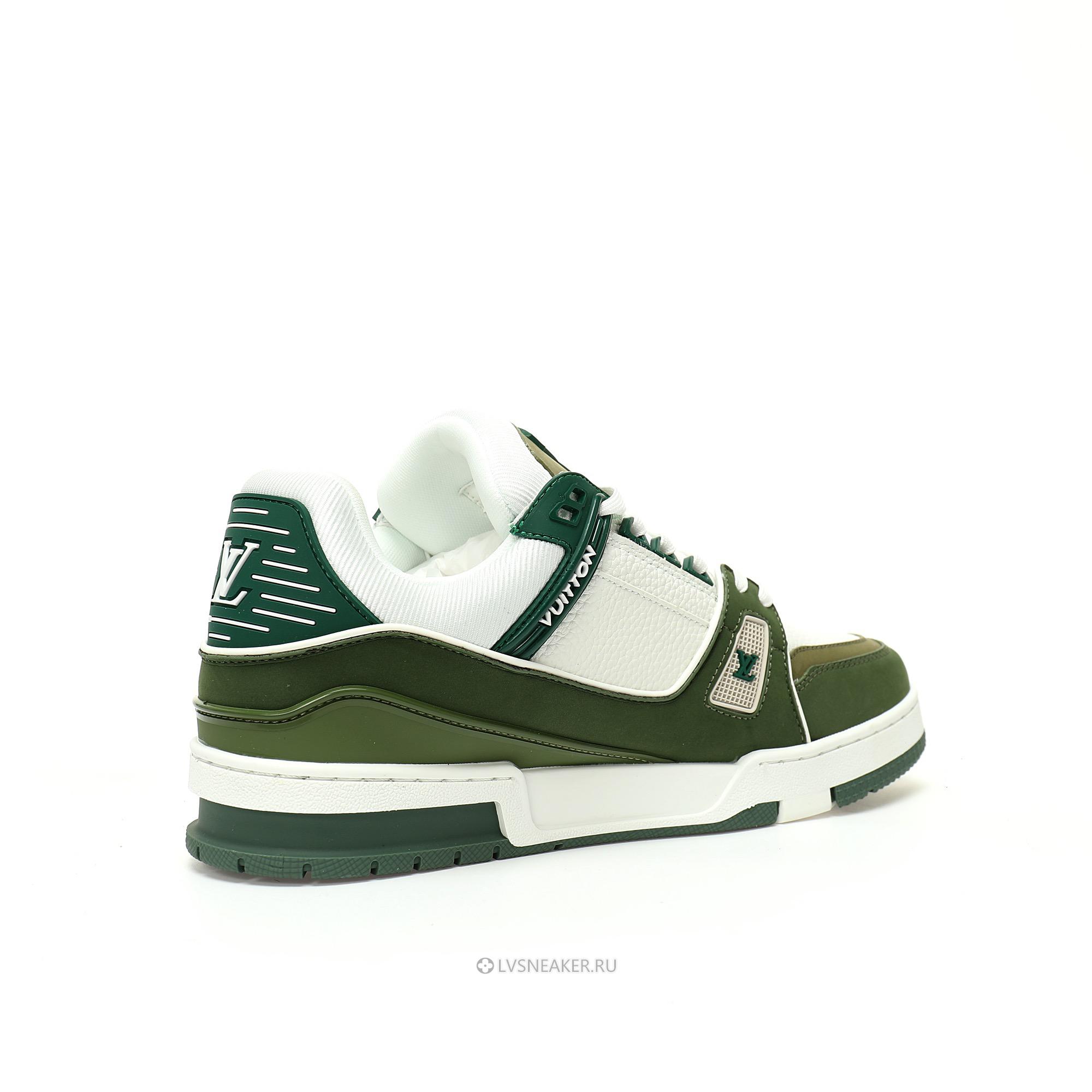 Louis Vuitton LV Trainer "Green White" 1ABLVR Sneakers