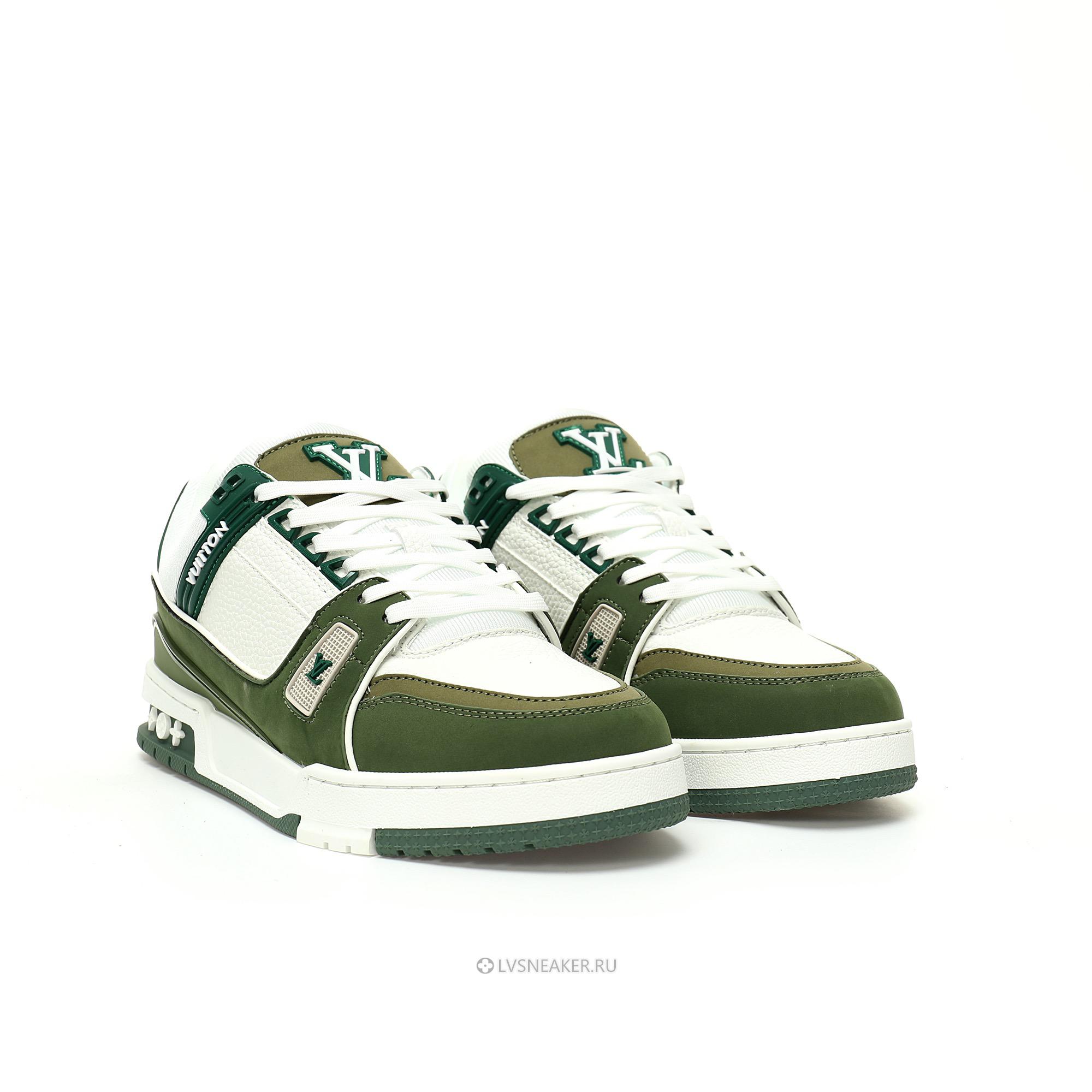 Louis Vuitton LV Trainer "Green White" 1ABLVR Sneakers