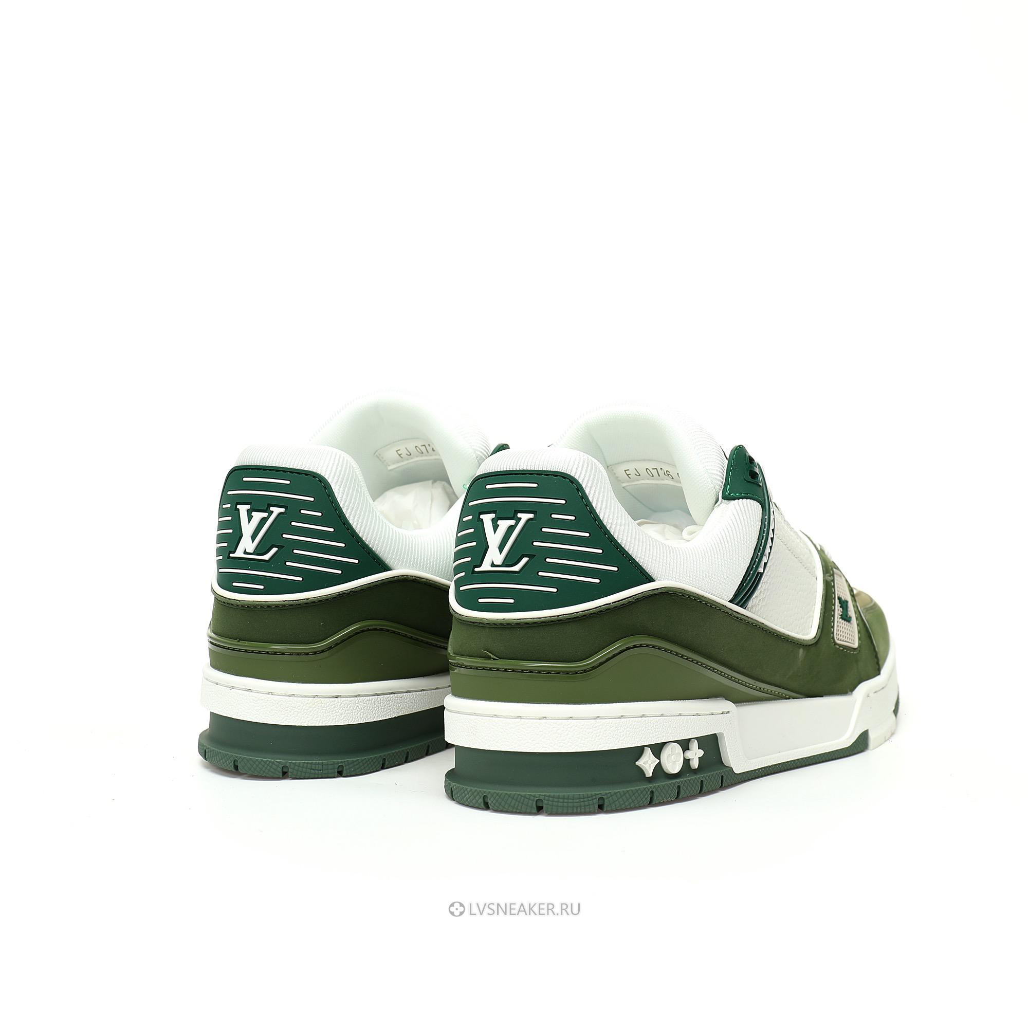 Louis Vuitton LV Trainer "Green White" 1ABLVR Sneakers
