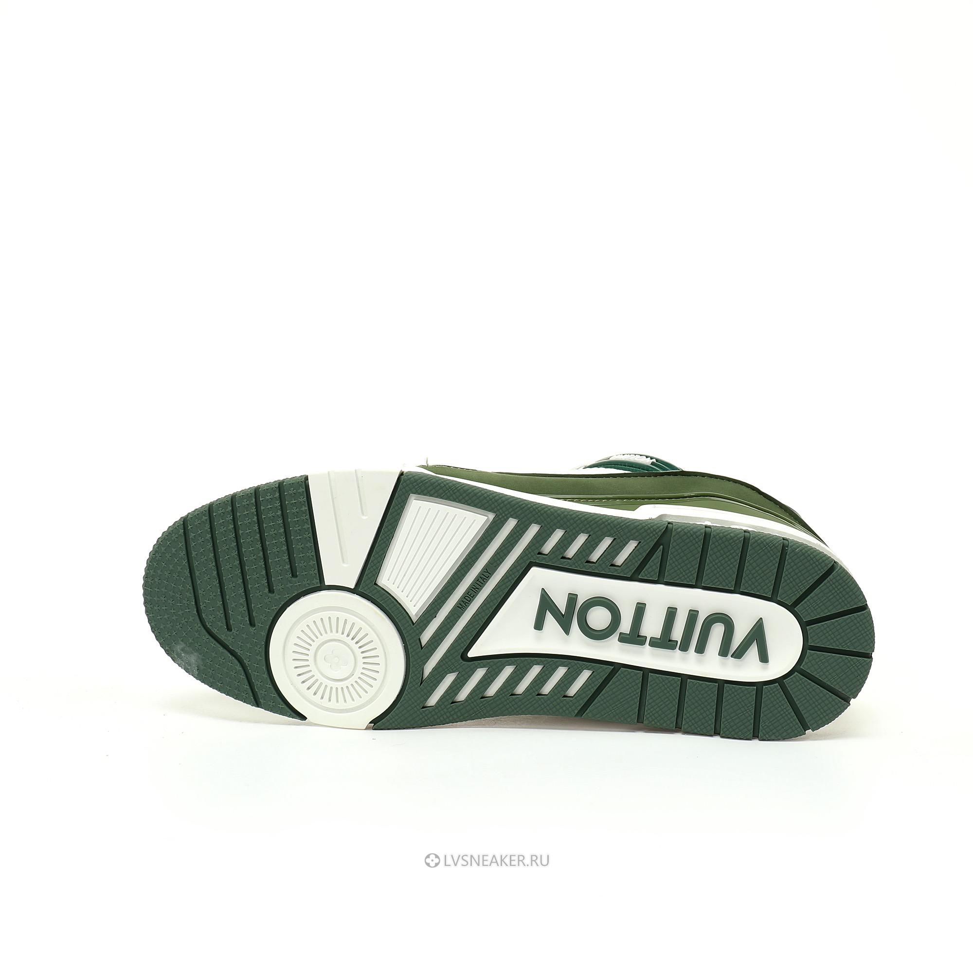 Louis Vuitton LV Trainer "Green White" 1ABLVR Sneakers
