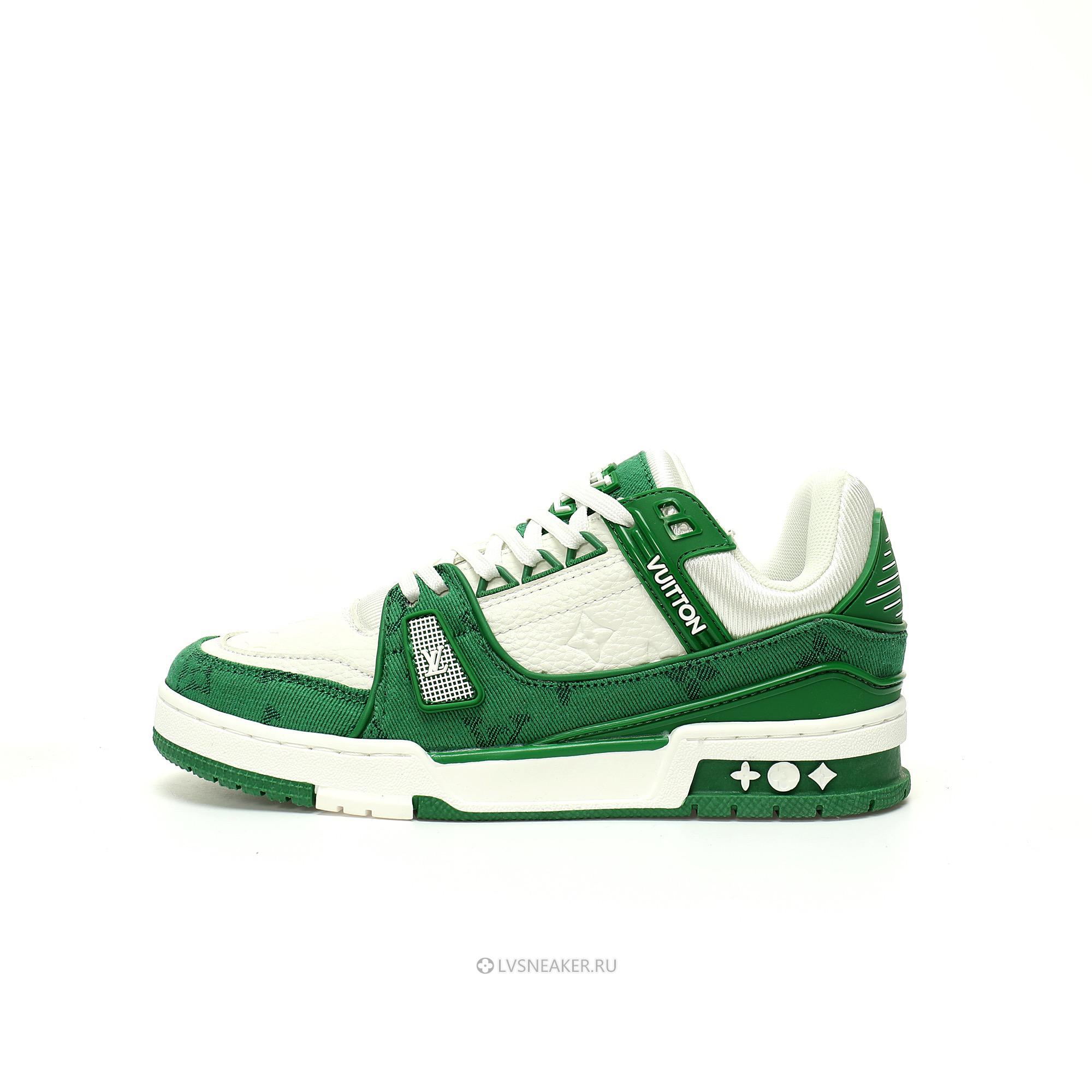 Louis Vuitton LV Trainer "Green Monogram Denim" 1A9JHV Sneakers