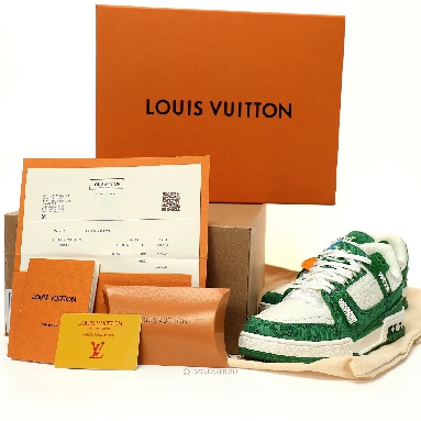 Louis Vuitton LV Trainer "Green Monogram Denim" 1A9JHV Sneakers