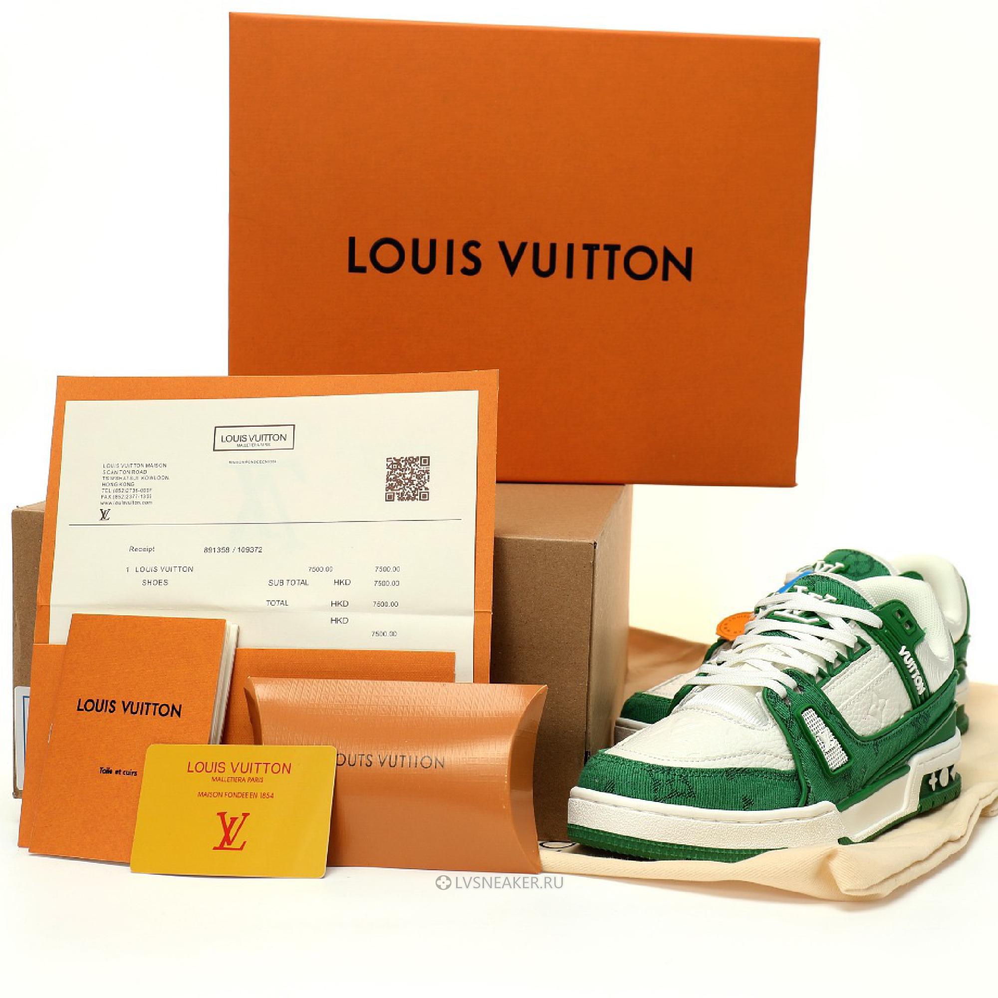 Louis Vuitton LV Trainer "Green Monogram Denim" 1A9JHV Sneakers