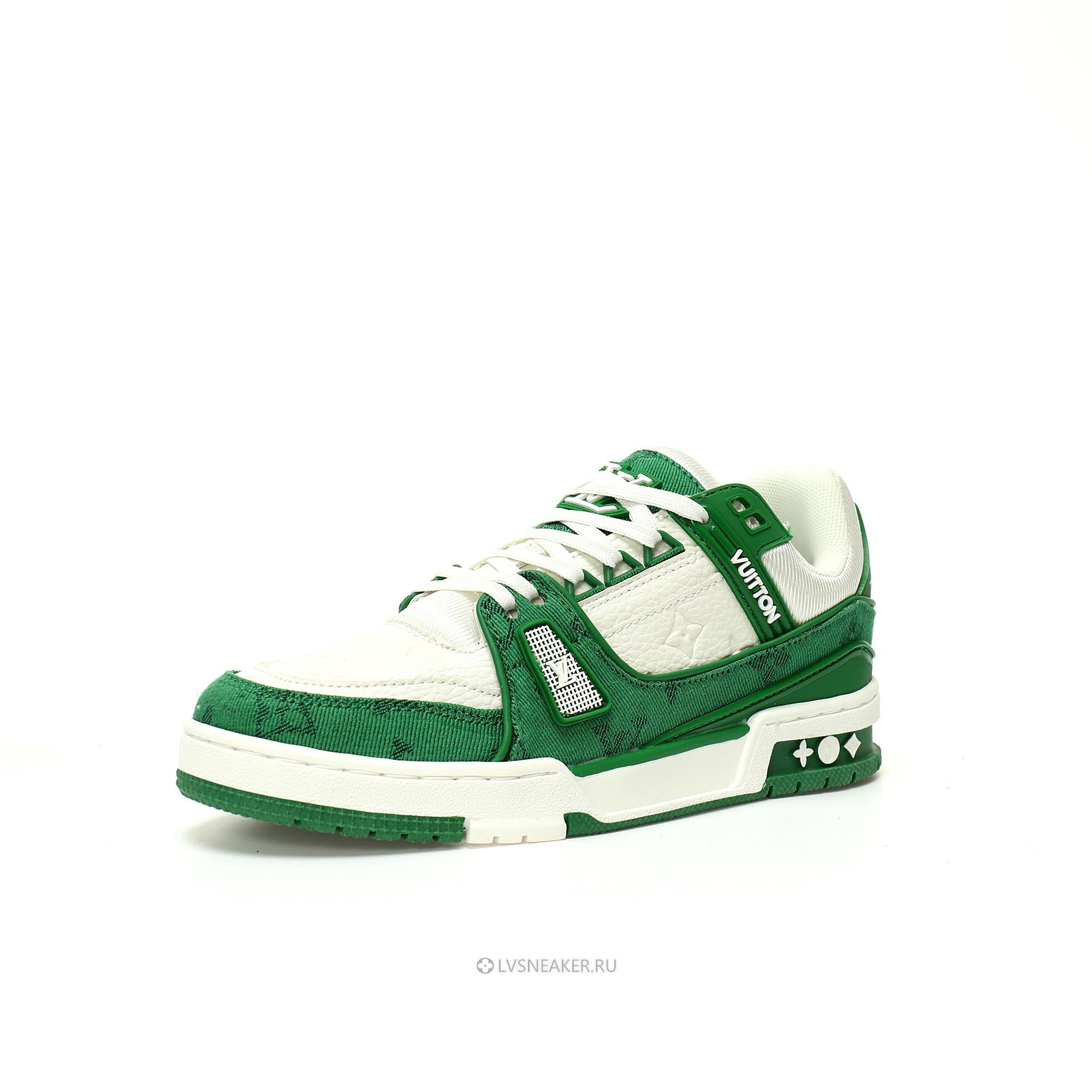 Louis Vuitton LV Trainer "Green Monogram Denim" 1A9JHV Sneakers