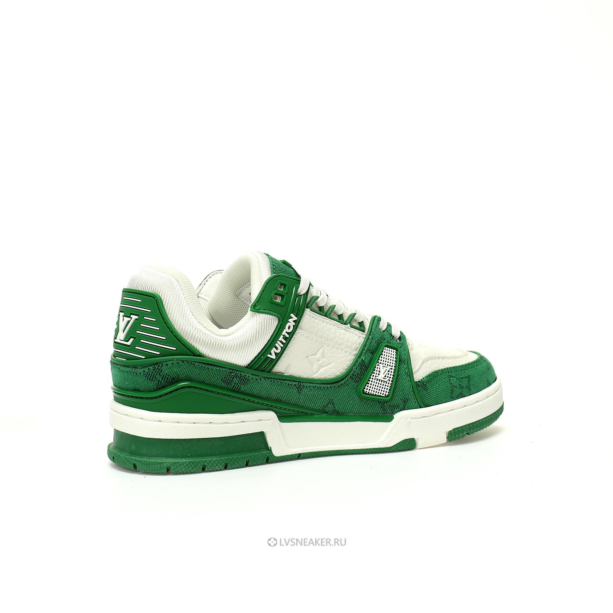 Louis Vuitton LV Trainer "Green Monogram Denim" 1A9JHV Sneakers