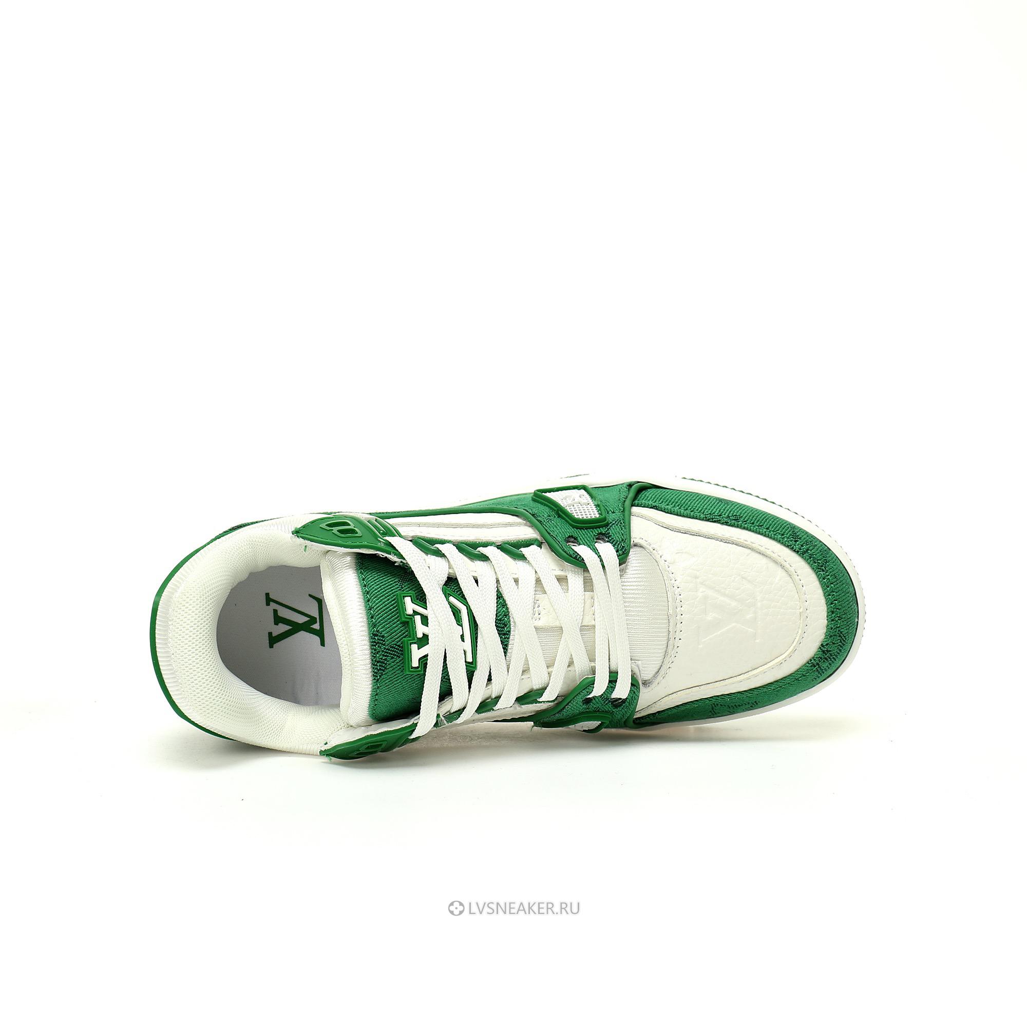 Louis Vuitton LV Trainer "Green Monogram Denim" 1A9JHV Sneakers