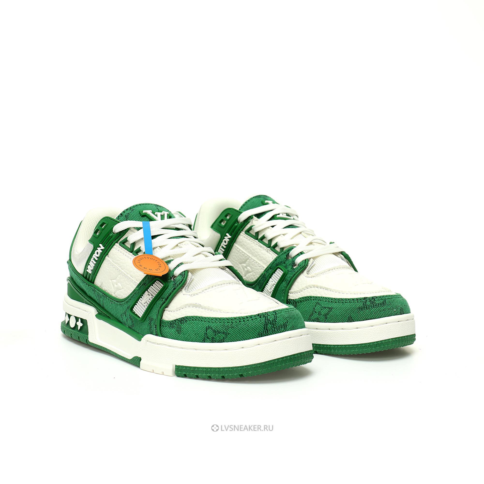 Louis Vuitton LV Trainer "Green Monogram Denim" 1A9JHV Sneakers