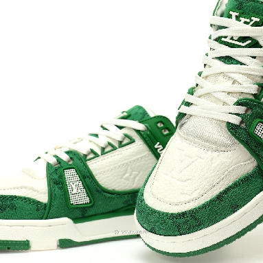 Louis Vuitton LV Trainer "Green Monogram Denim" 1A9JHV Sneakers