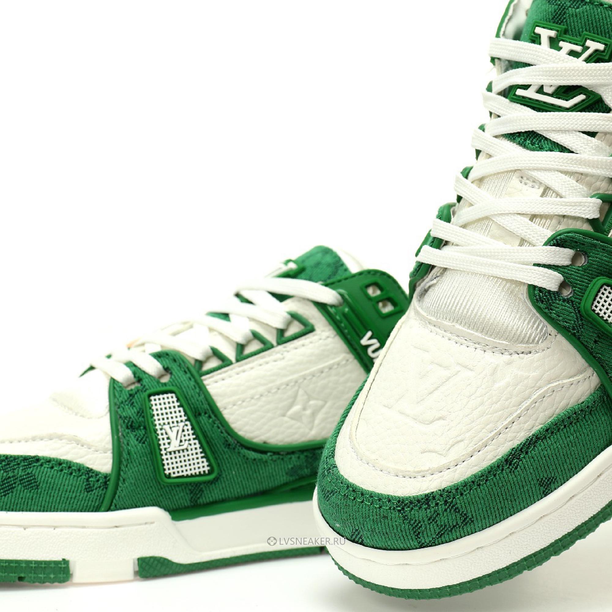 Louis Vuitton LV Trainer "Green Monogram Denim" 1A9JHV Sneakers