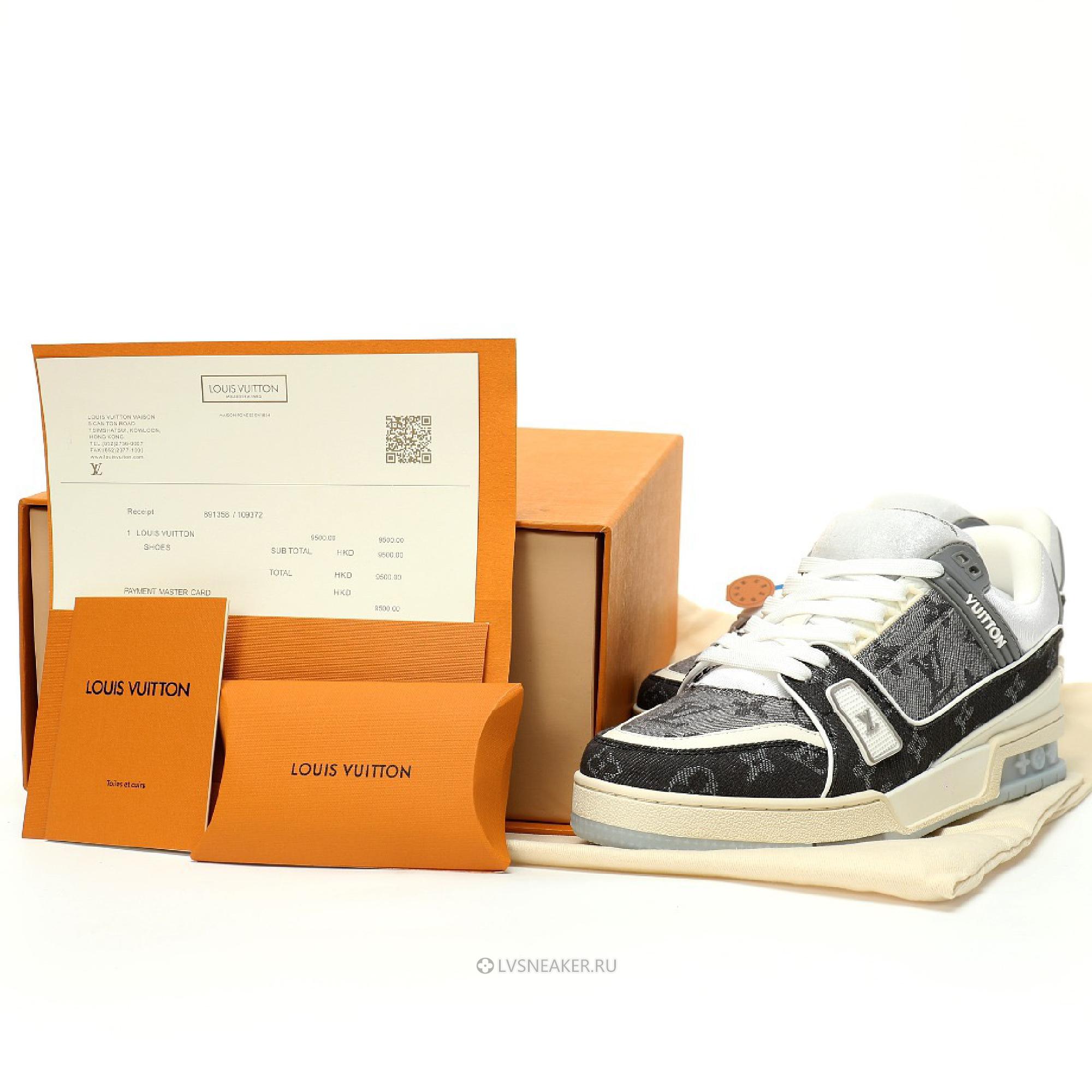 Louis Vuitton LV Trainer "Monogram Denim Grey Black" 1ADHIG Sneakers