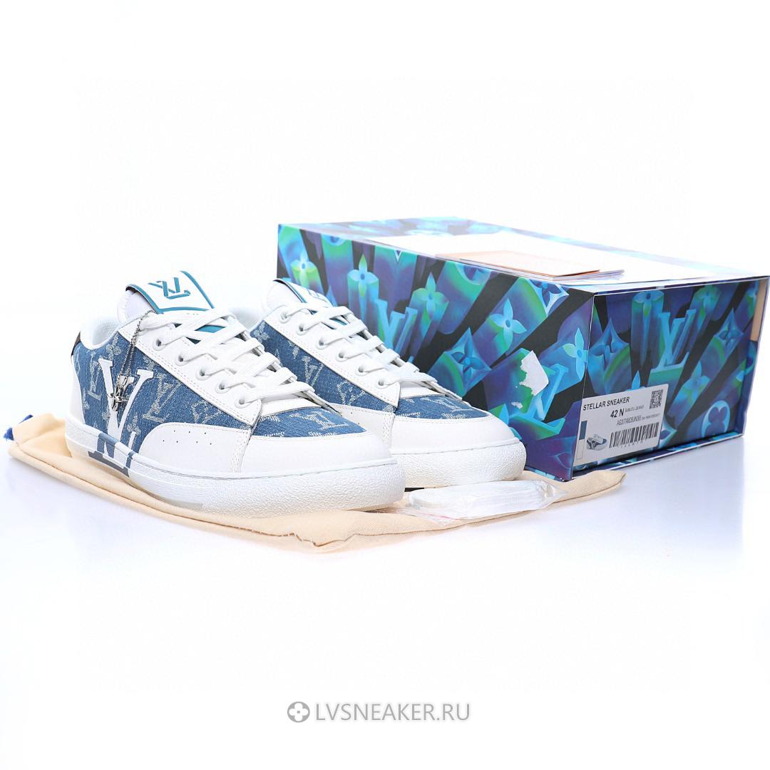 Louis Vuitton LV Charlie "White with Blue Denim Monogram" 1AA47X-3 Sneakers