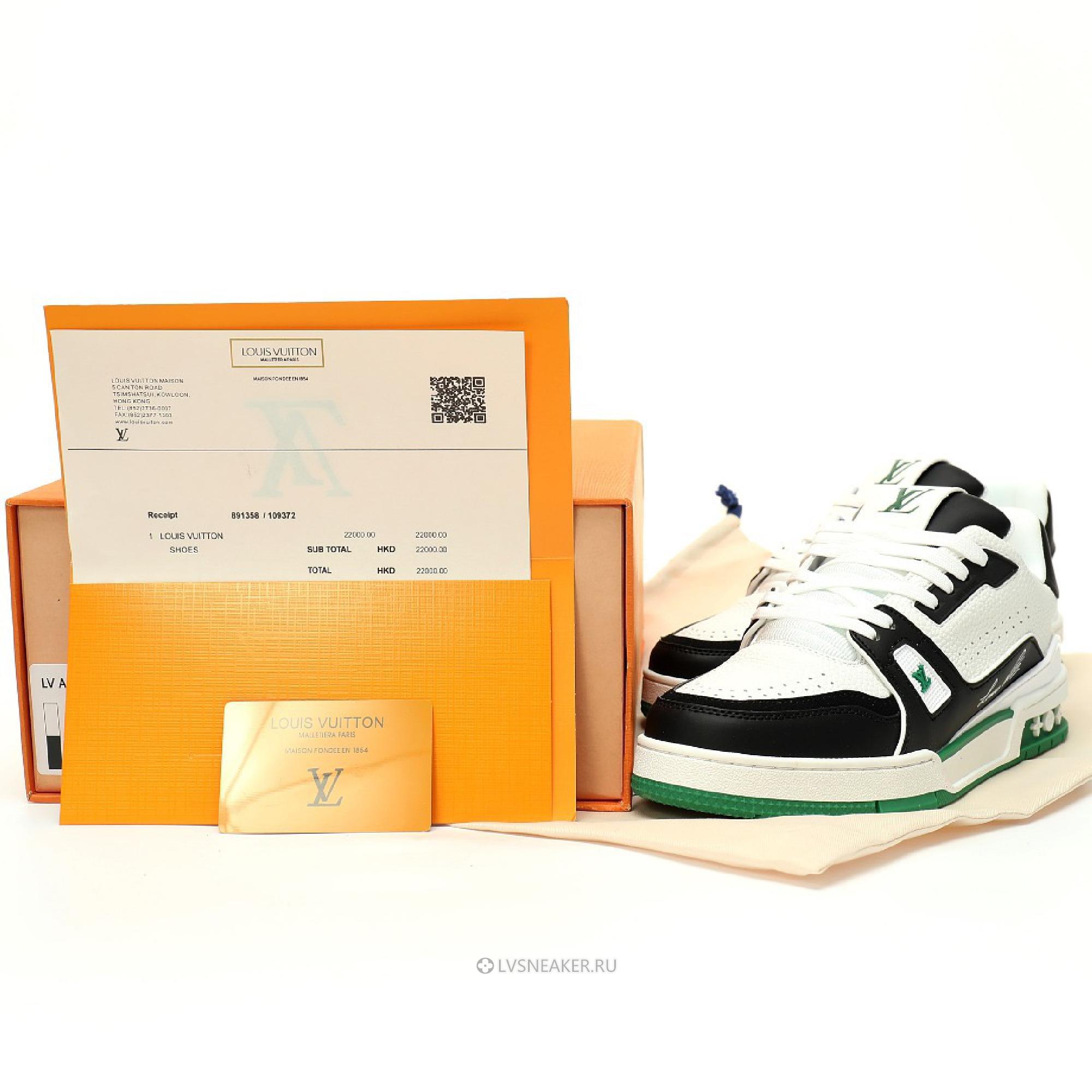 Louis Vuitton LV Trainer "Green Black White" 1ADDXV Sneakers