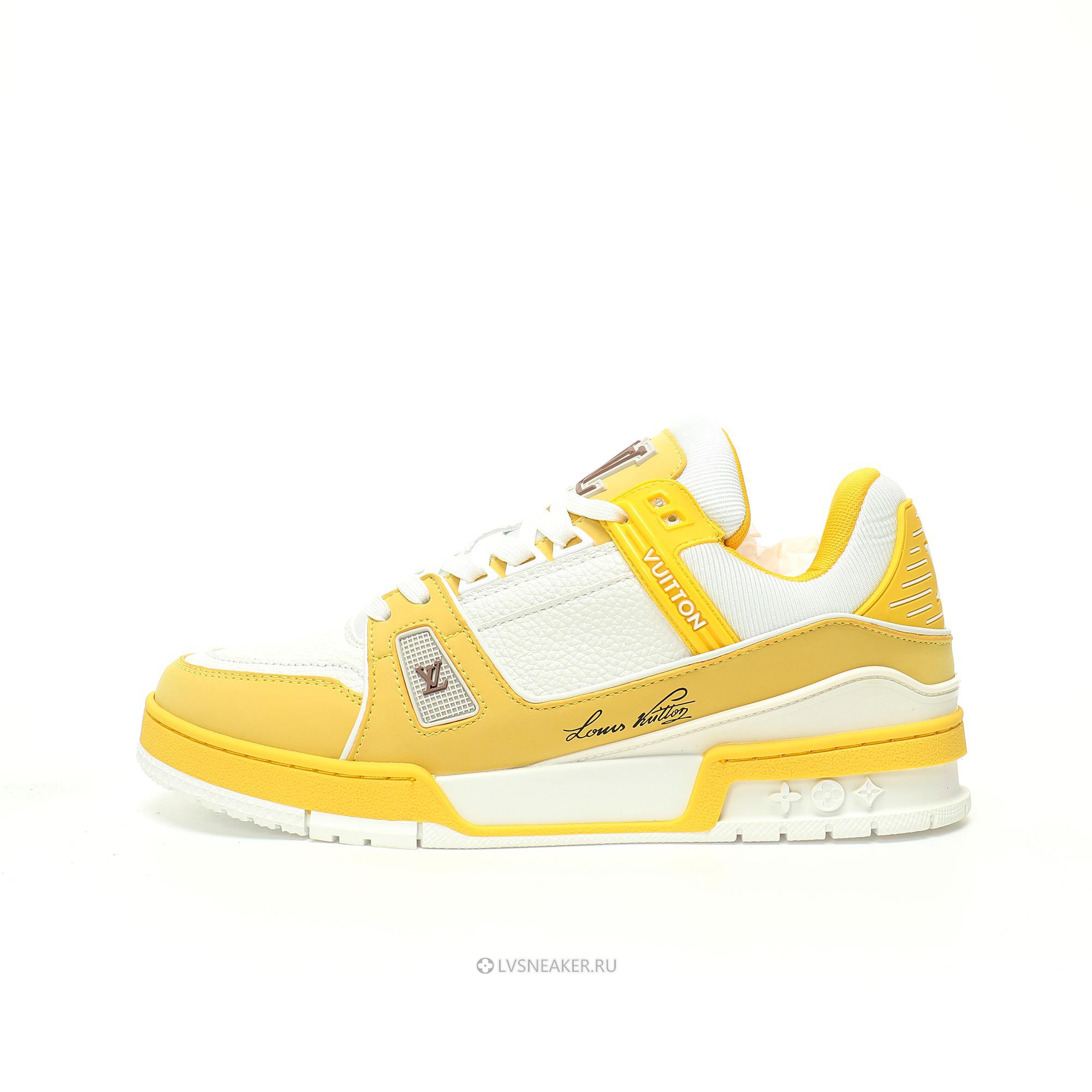Louis Vuitton LV Trainer "Yellow White" 1AA6XL-2 Sneakers