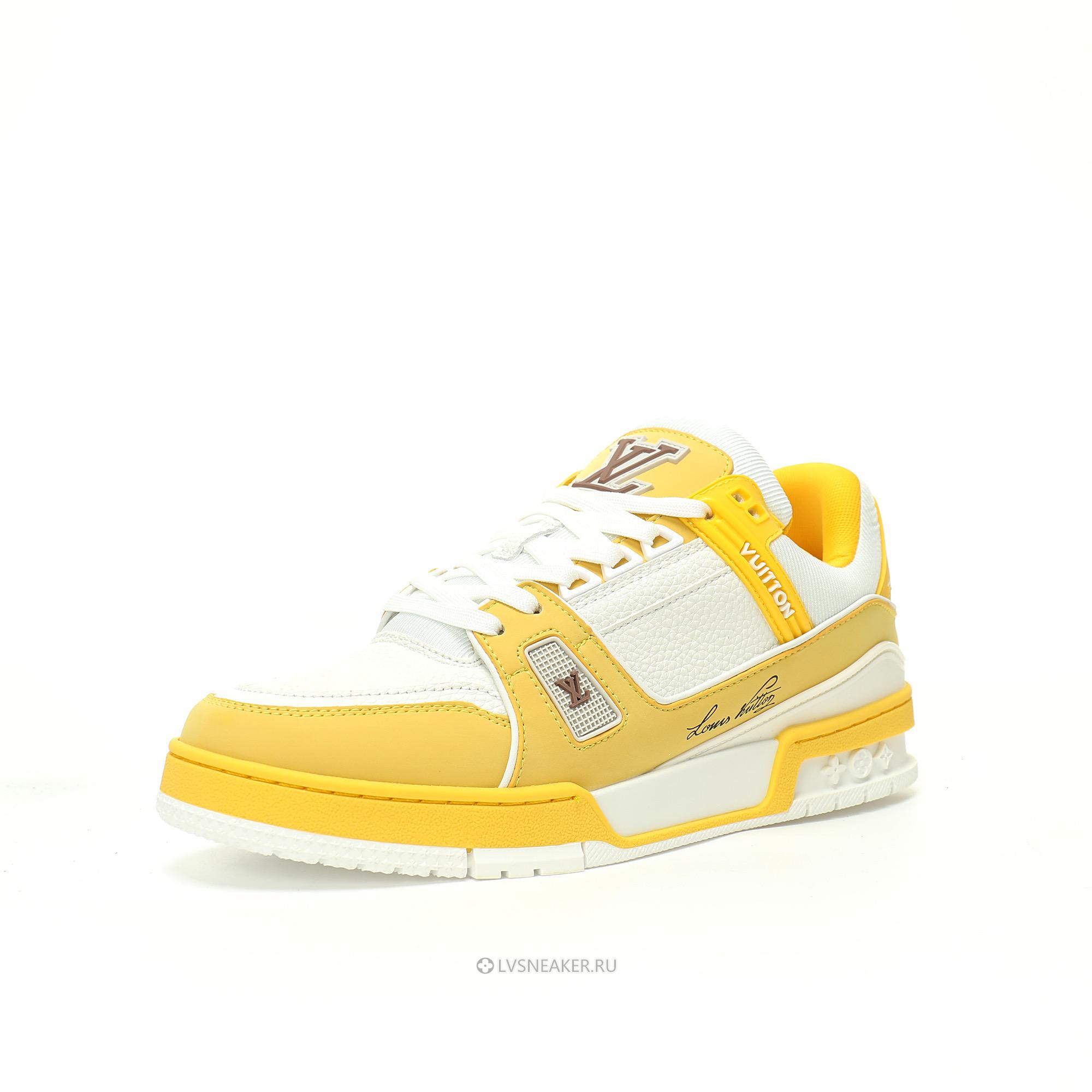 Louis Vuitton LV Trainer "Yellow White" 1AA6XL-2 Sneakers