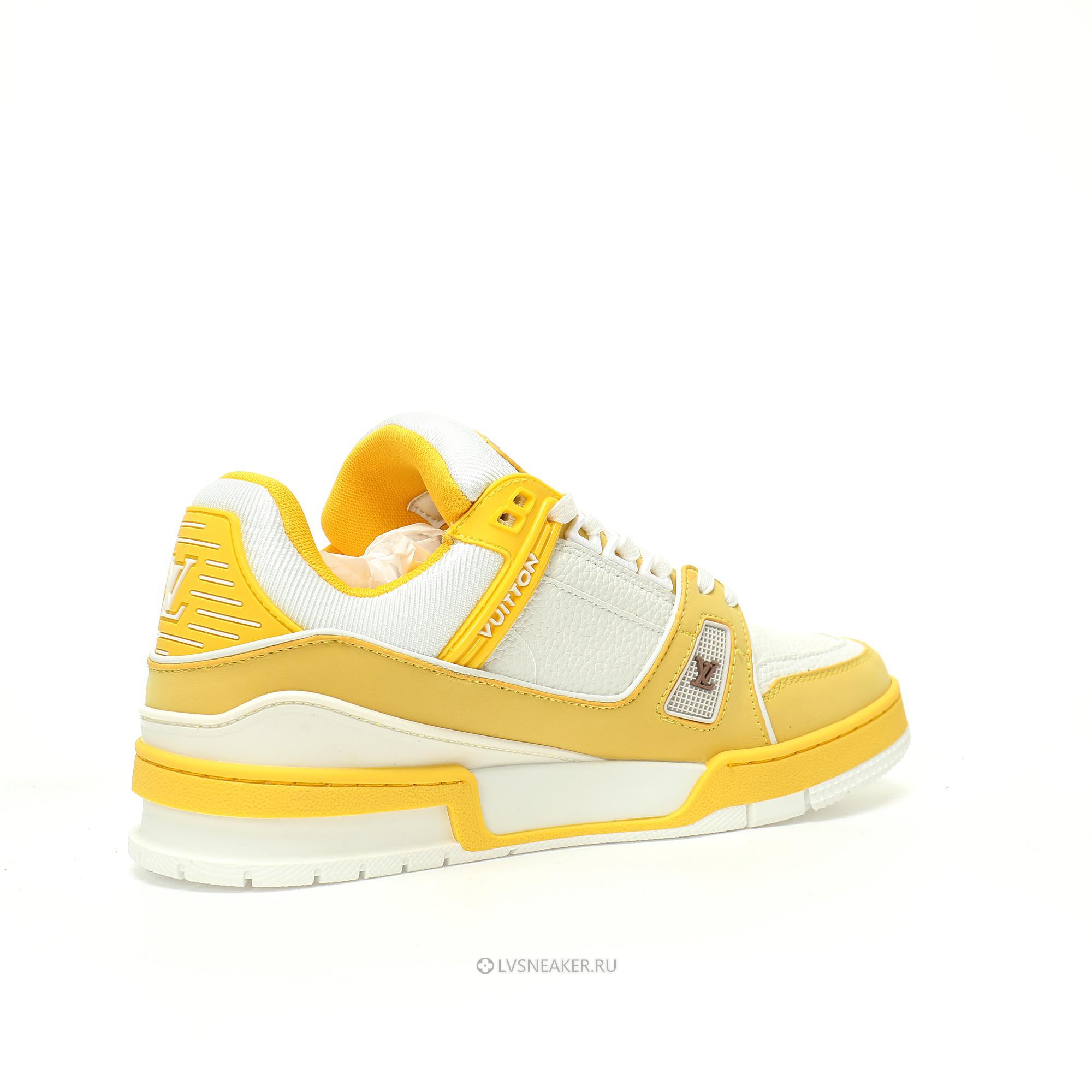 Louis Vuitton LV Trainer "Yellow White" 1AA6XL-2 Sneakers