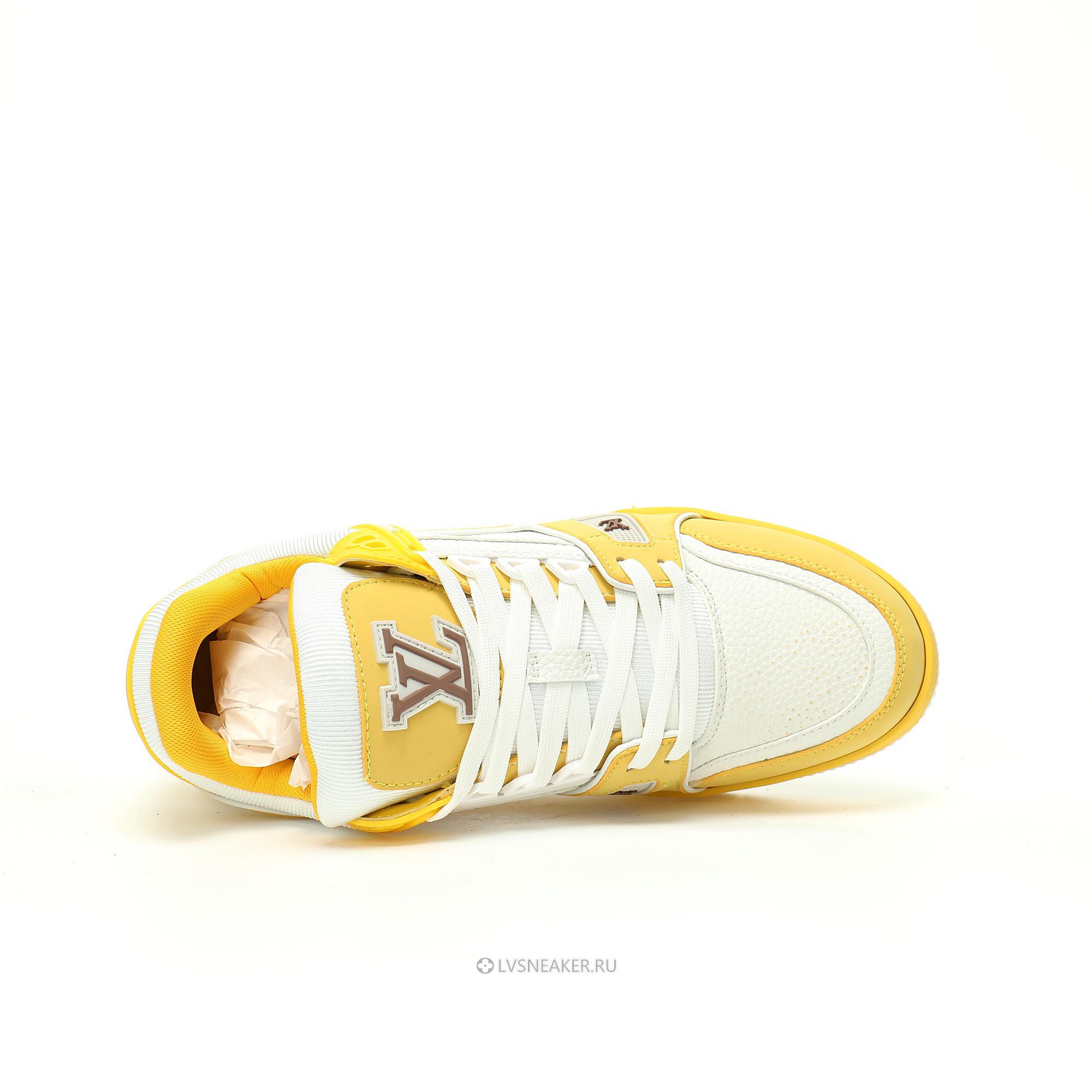 Louis Vuitton LV Trainer "Yellow White" 1AA6XL-2 Sneakers
