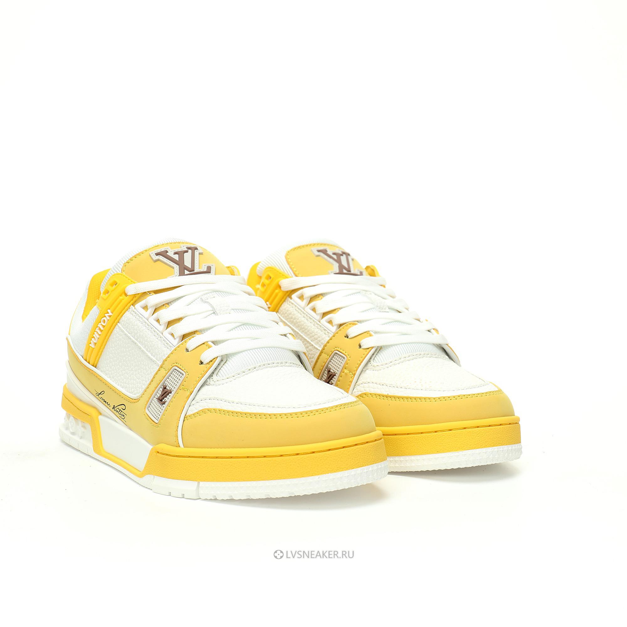 Louis Vuitton LV Trainer "Yellow White" 1AA6XL-2 Sneakers