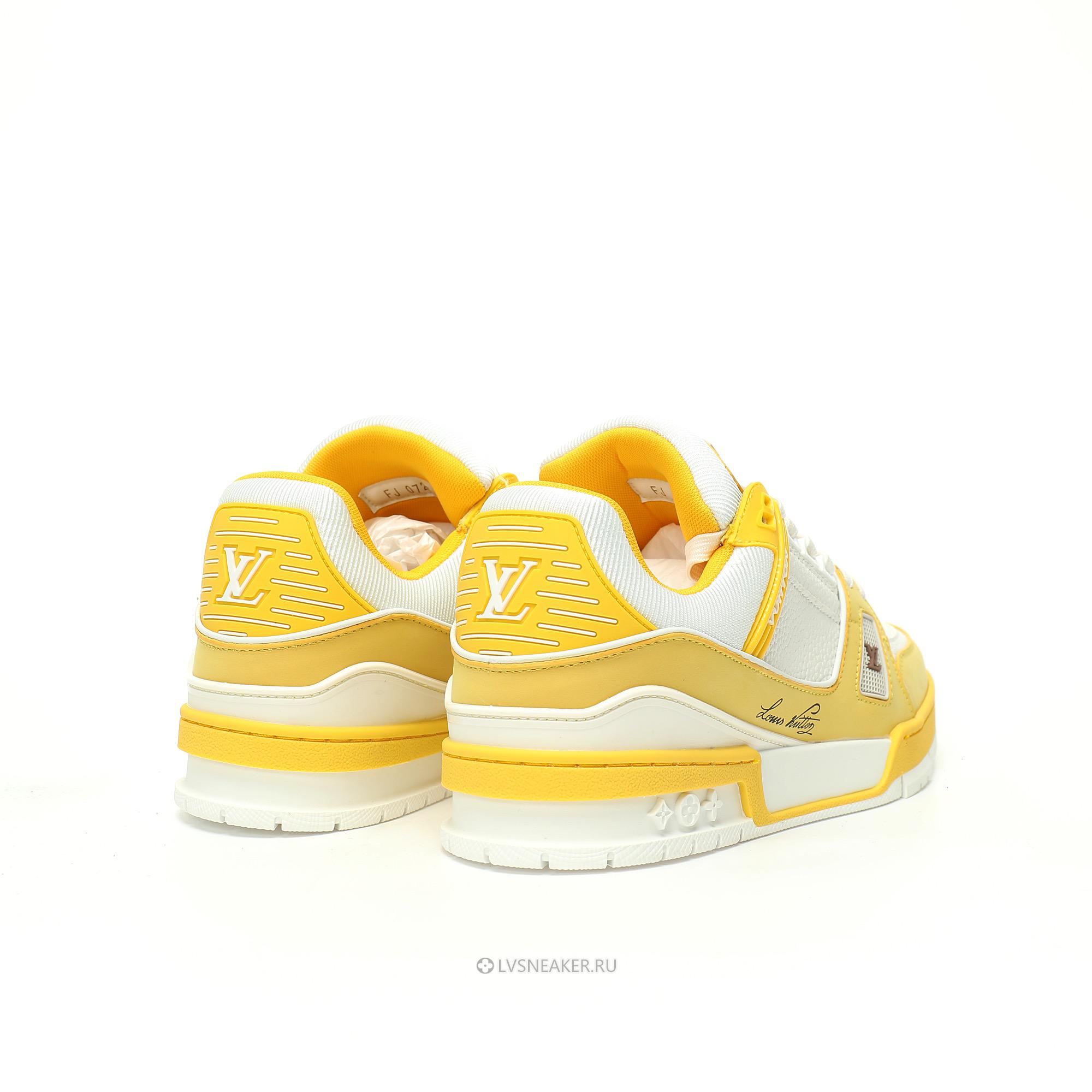 Louis Vuitton LV Trainer "Yellow White" 1AA6XL-2 Sneakers