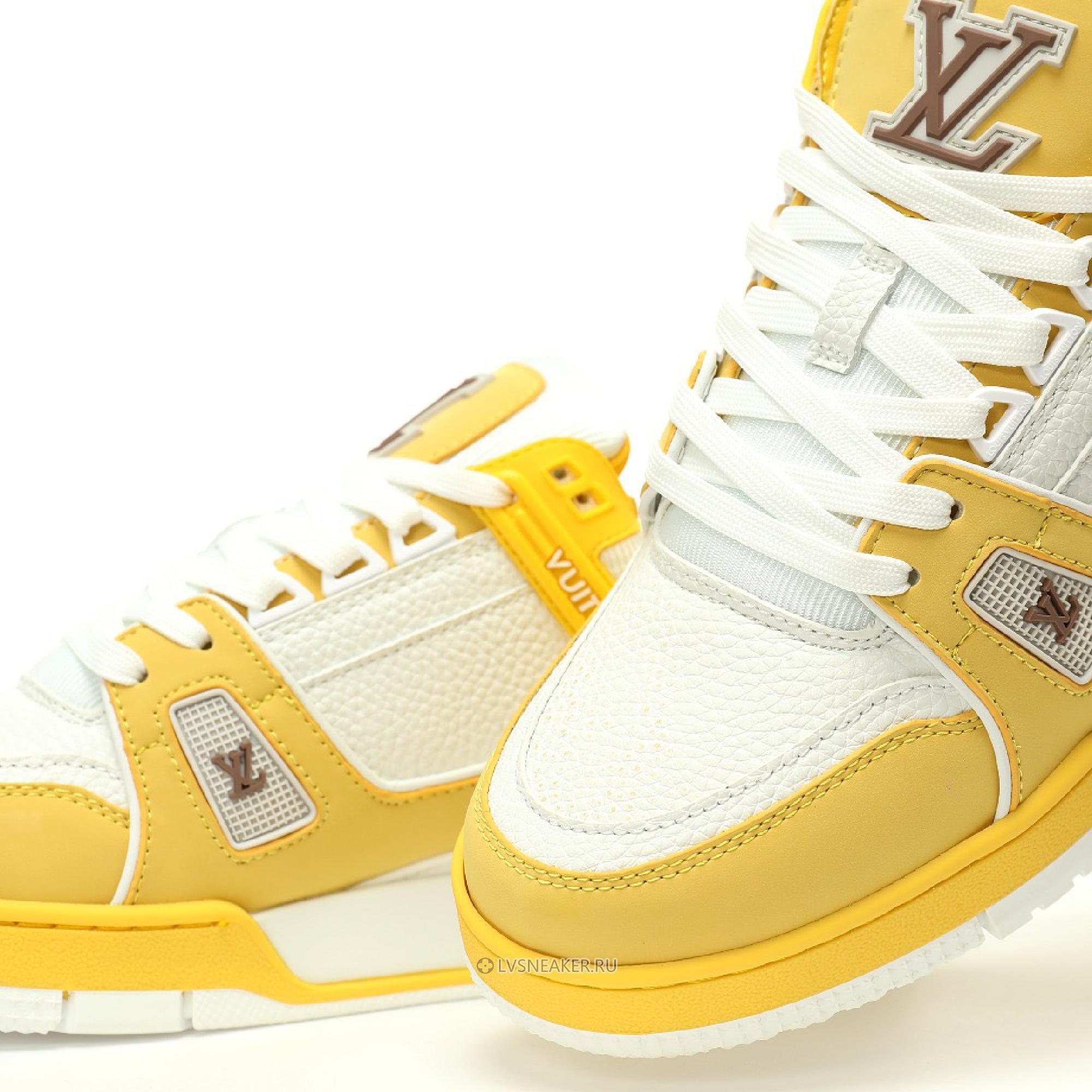 Louis Vuitton LV Trainer "Yellow White" 1AA6XL-2 Sneakers