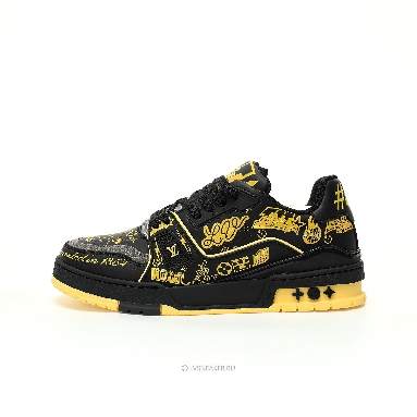 Louis Vuitton LV Trainer "Black Yellow Graffiti" 1ACEJT Sneakers