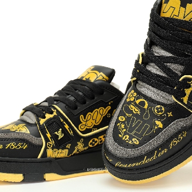 Louis Vuitton LV Trainer "Black Yellow Graffiti" 1ACEJT Sneakers