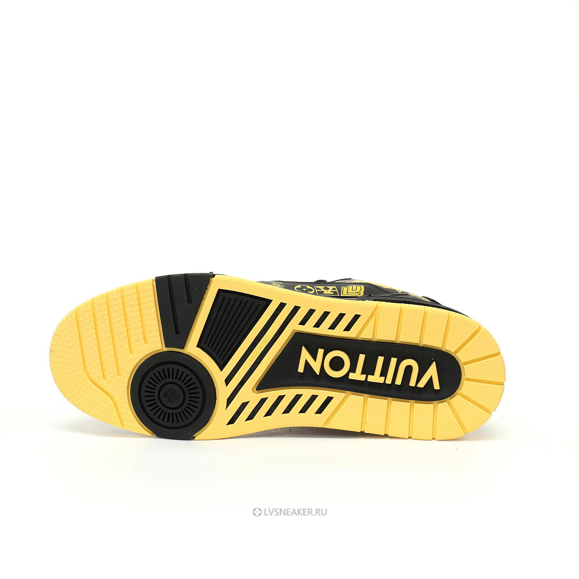 Louis Vuitton LV Trainer "Black Yellow Graffiti" 1ACEJT Sneakers