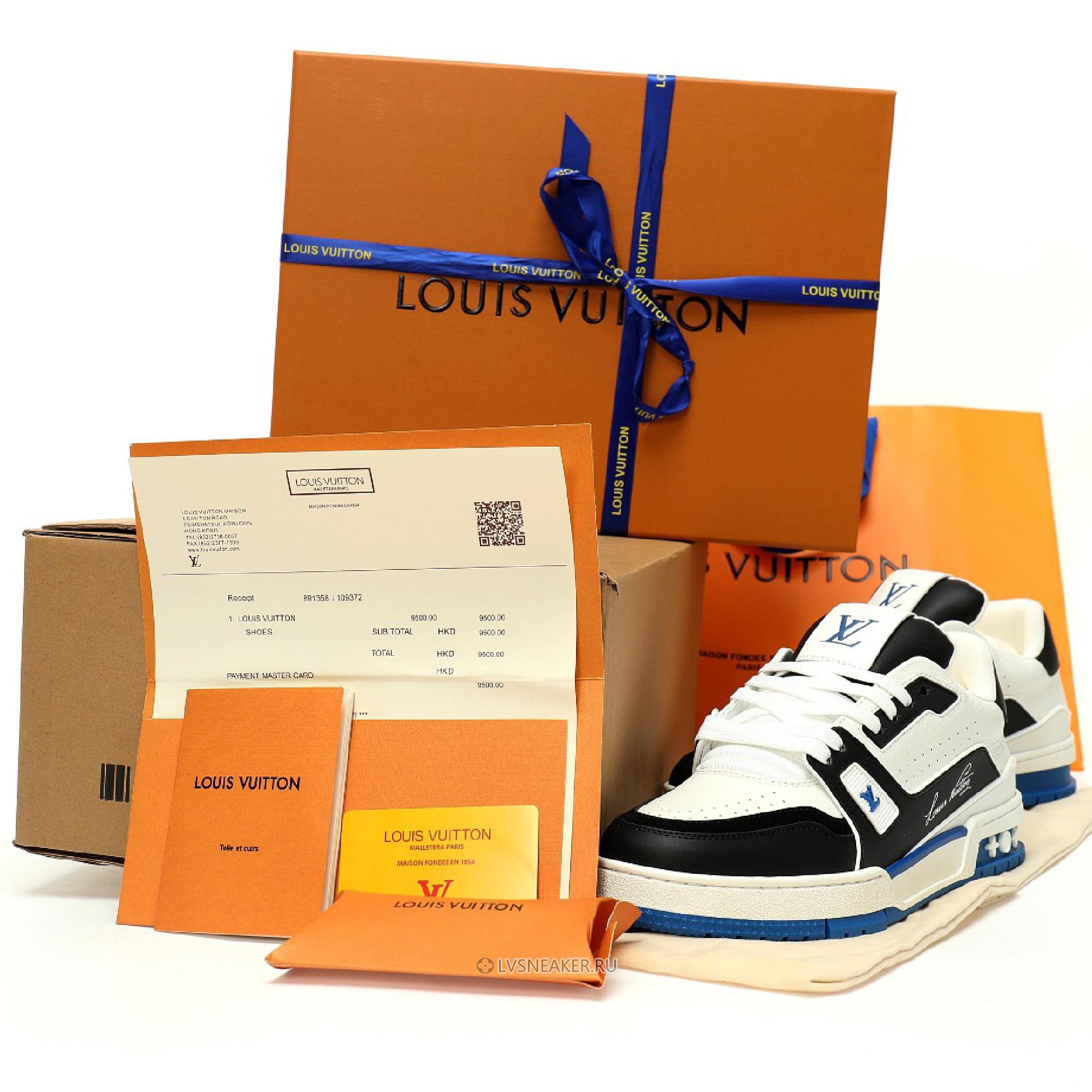 Louis Vuitton LV Trainer "Blue Black White" 1ADDYX Sneakers