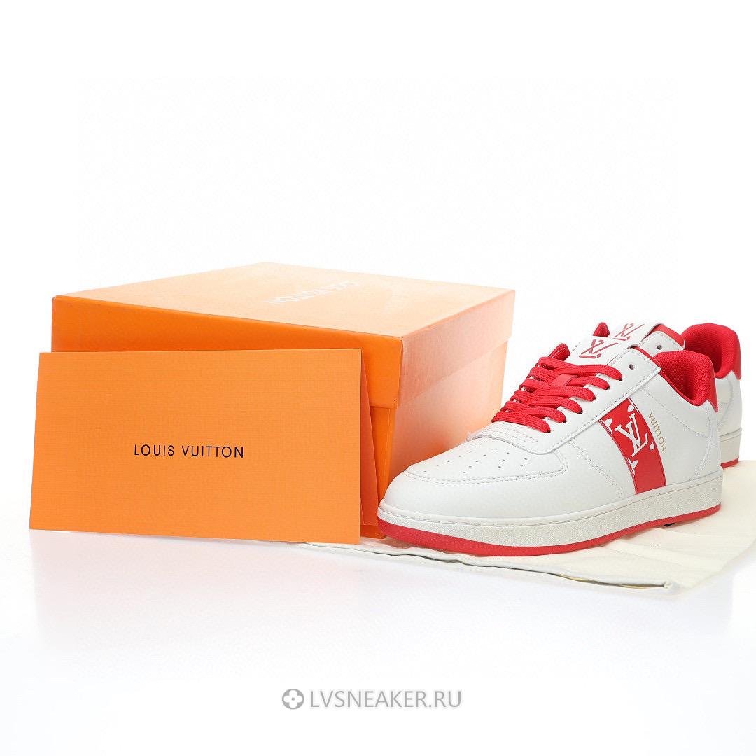 Louis Vuitton LV Rivoli "White with Red Side Monogram Band" 1AAV9J Sneakers