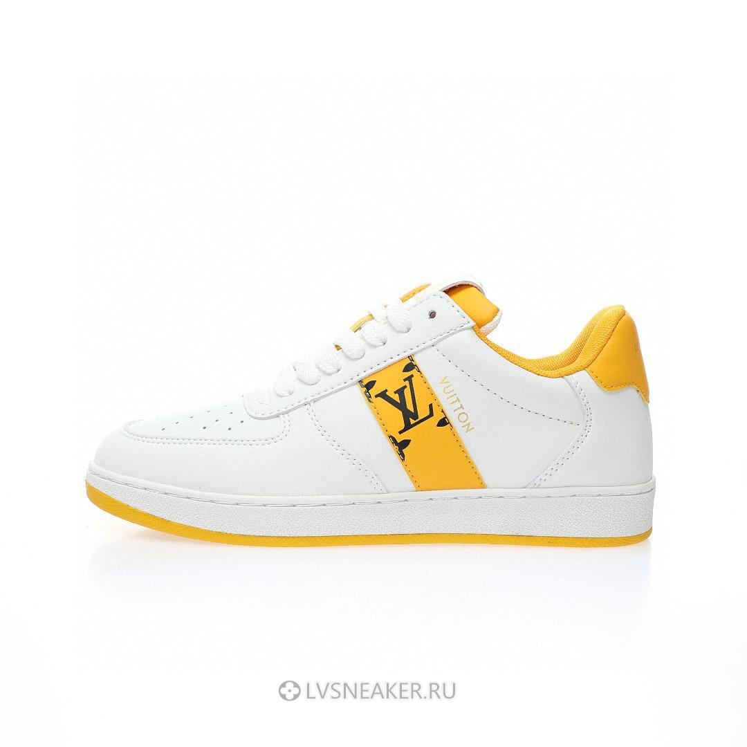 Louis Vuitton LV Rivoli "White with Yellow Side Monogram Band" 1AAV9J-2 Sneakers