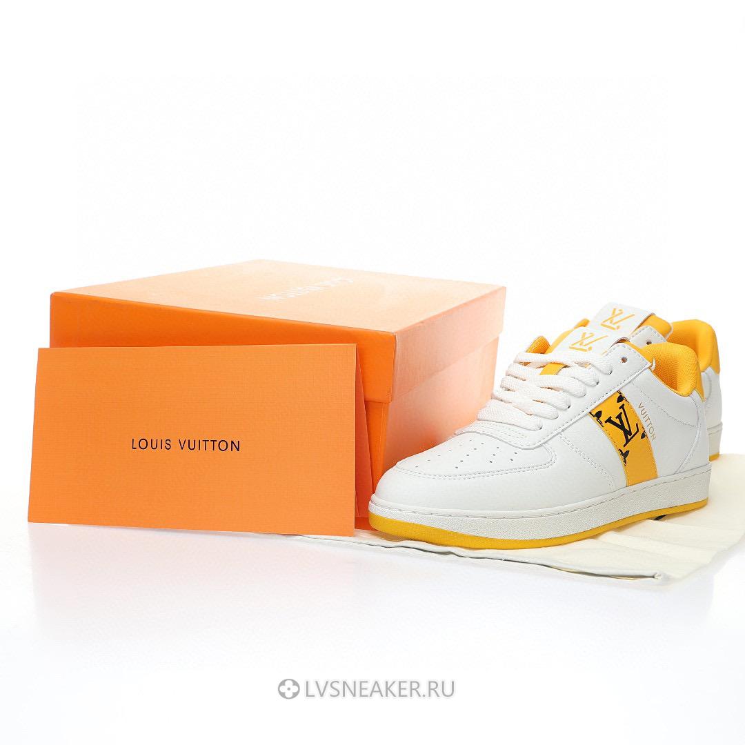 Louis Vuitton LV Rivoli "White with Yellow Side Monogram Band" 1AAV9J-2 Sneakers