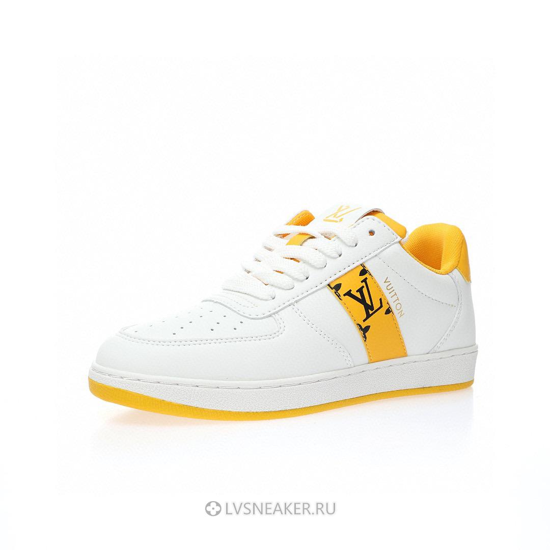 Louis Vuitton LV Rivoli "White with Yellow Side Monogram Band" 1AAV9J-2 Sneakers