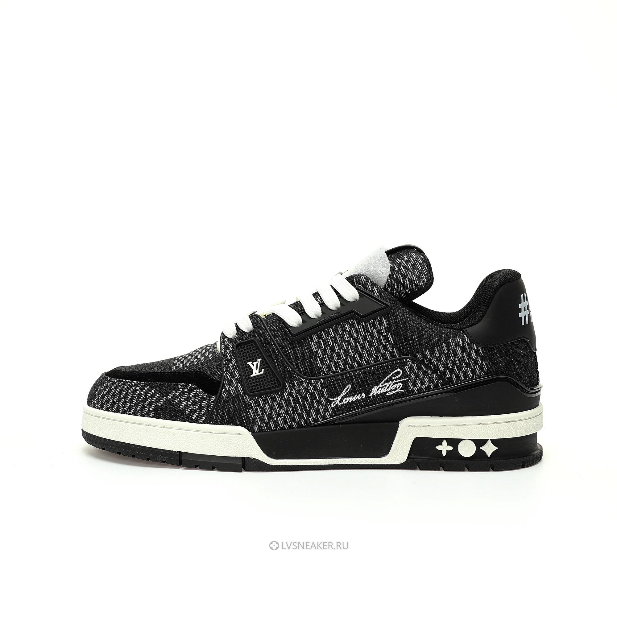 Louis Vuitton LV Trainer "Black Damier 3D Denim" 1AD6E3 Sneakers