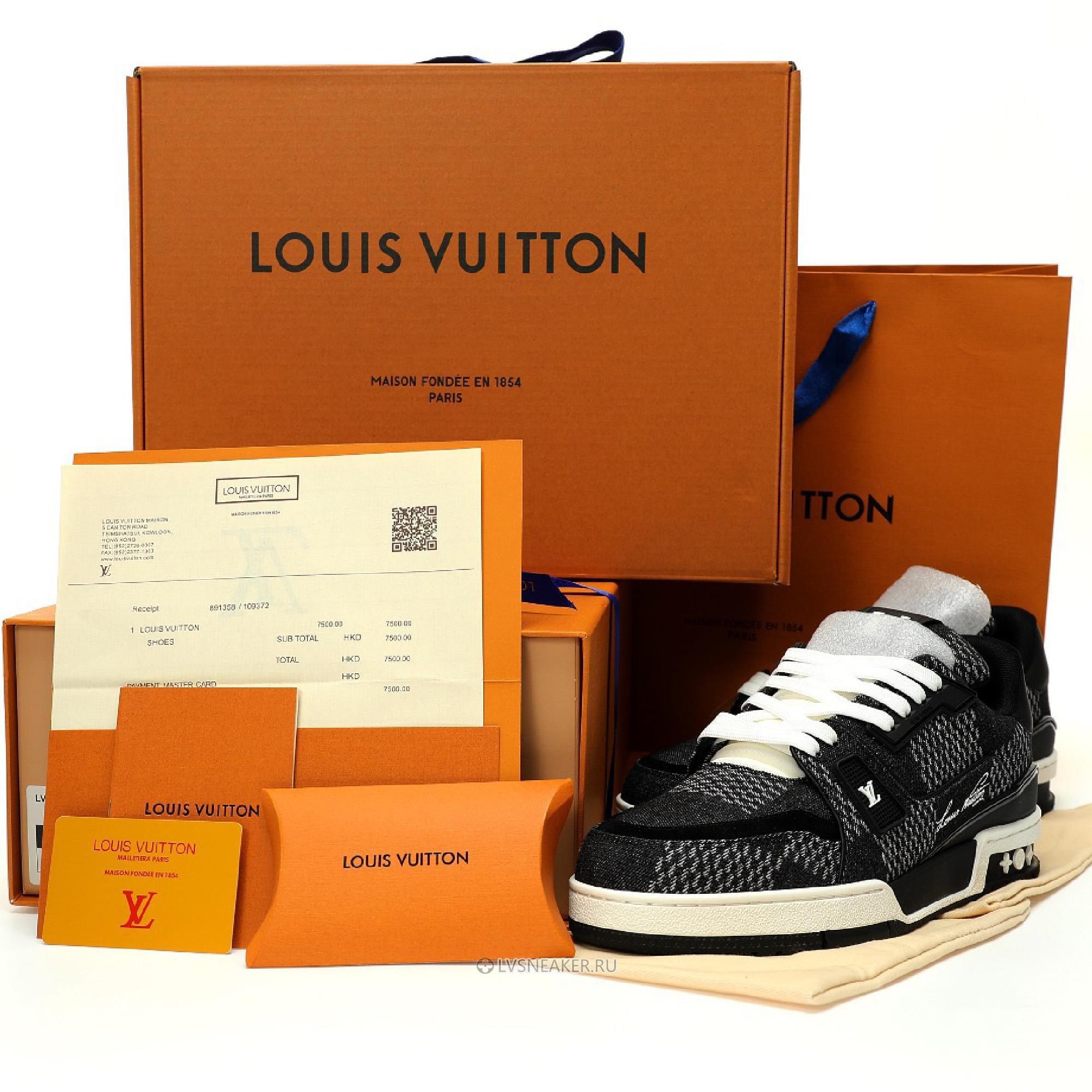 Louis Vuitton LV Trainer "Black Damier 3D Denim" 1AD6E3 Sneakers